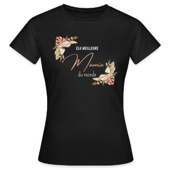 élu meilleure mamie du monde - T-shirt Femme - noir - Devant - AI Model Female 172 dark (172cm)