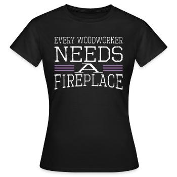 wood americas statement apprenti bday - T-shirt Femme - noir - Devant - AI Model Female 172 dark (172cm)