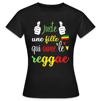 juste une fille qui aime le reggae - T-shirt Femme - noir - Devant - AI Model Female 172 dark (172cm)