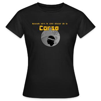 Le côté obscur de la Corse - T-shirt Femme - noir - Devant - AI Model Female 172 dark (172cm)