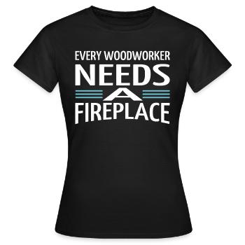 tshirts charpentier sexy menuiserie humour - T-shirt Femme - noir - Devant - AI Model Female 172 dark (172cm)