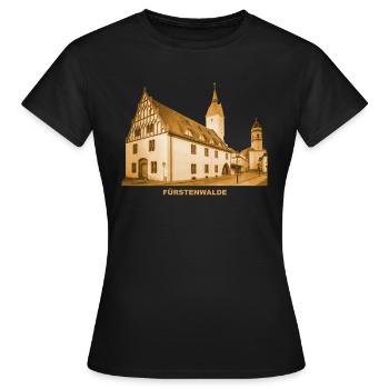 Fürstenwalde Dom St. Marien Spree Brandenburg - Frauen T-Shirt - Schwarz - Vorne - AI Model Female 172 dark (172cm)