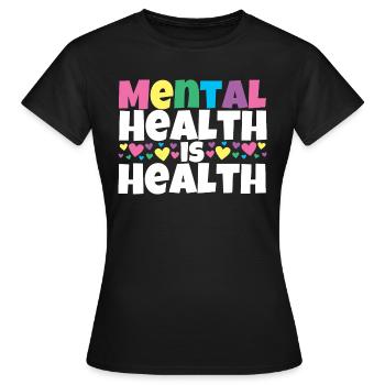 Santé mentale Mentale Gesundheit - T-shirt Femme - noir - Devant - AI Model Female 172 dark (172cm)
