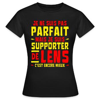 FOOT LENS SUPPORTER Je ne suis pas parfait - T-shirt Femme - noir - Devant - AI Model Female 172 dark (172cm)