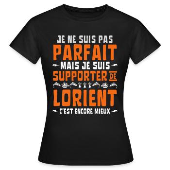 Pas Parfait mais Supporter de Lorient Football - T-shirt Femme - noir - Devant - AI Model Female 172 dark (172cm)