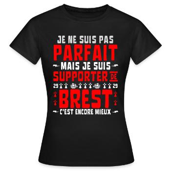 Supporter Brest Ultras Football - T-shirt Femme - noir - Devant - AI Model Female 172 dark (172cm)