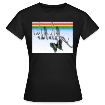 tibetische Calligraphy Schmetterling Design - Frauen T-Shirt - Schwarz - Vorne - AI Model Female 172 dark (172cm)
