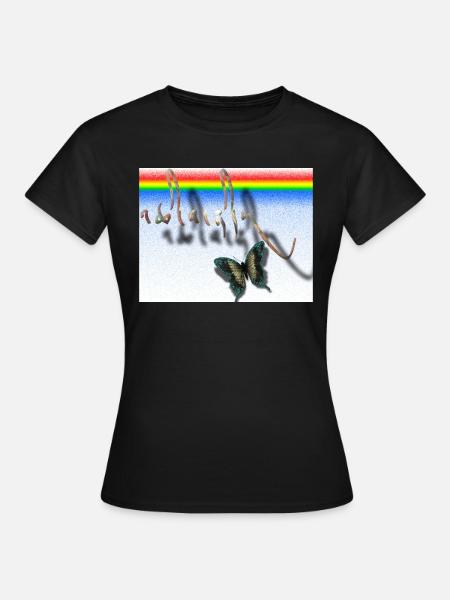 tibetische Calligraphy Schmetterling Design - Frauen T-Shirt - Schwarz