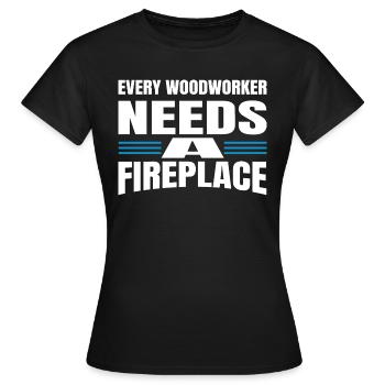 charpentier blague geek abattage travail charpentier scie - T-shirt Femme - noir - Devant - AI Model Female 172 dark (172cm)