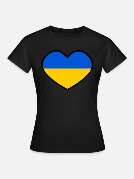 Ukrainisches Herz - Frauen T-Shirt - Schwarz