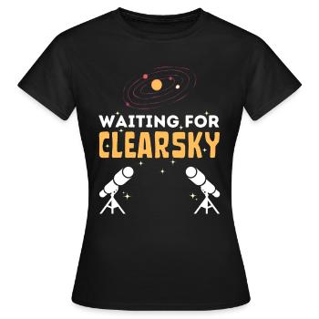 En attendant la photographie d’astronomie Clearsky - T-shirt Femme - noir - Devant - AI Model Female 172 dark (172cm)