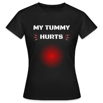 Mon ventre me fait mal à l’estomac - T-shirt Femme - noir - Devant - AI Model Female 172 dark (172cm)
