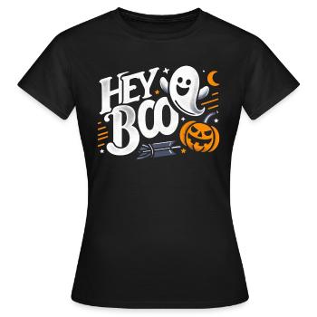Halloween Hey Boo - Women's T-Shirt - black - Front - AI Model Female 172 dark (172cm)