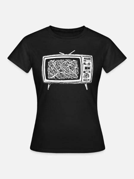 Retro Fernseher Störung - Frauen T-Shirt - Schwarz
