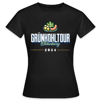Grünkohlfahrt Oldenbug 2024 - Frauen T-Shirt - Schwarz - Vorne - AI Model Female 172 dark (172cm)