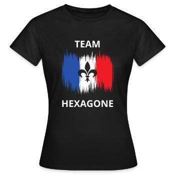 TEAM HEXAGONE FRANCE DRAPEAU - T-shirt Femme - noir - Devant - AI Model Female 172 dark (172cm)