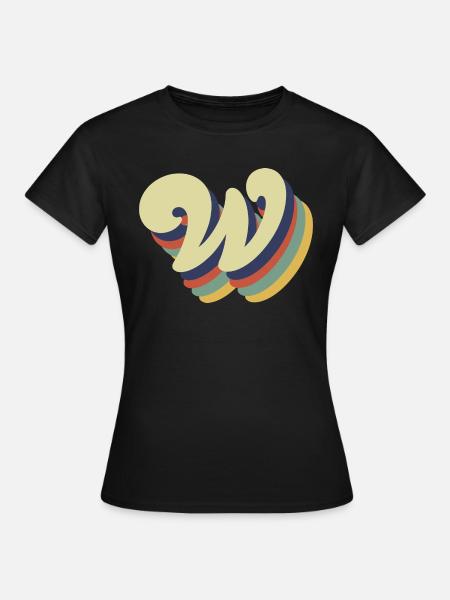 Retro-Brief w - Frauen T-Shirt - Schwarz
