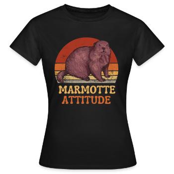 GROUNDHOG ATTITUDE - Women's T-Shirt - black - Front - AI Model Female 172 dark (172cm)
