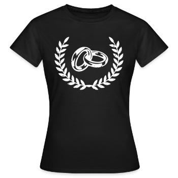eheringe weiss - Frauen T-Shirt - Schwarz - Vorne - AI Model Female 172 dark (172cm)