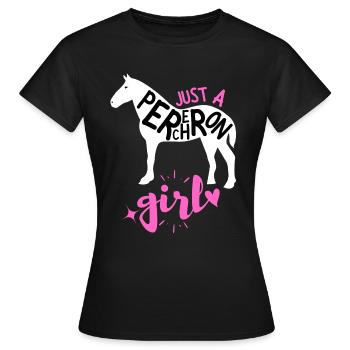 Juste une fille percheron | Race de cheval Femmes Fille - T-shirt Femme - noir - Devant - AI Model Female 172 dark (172cm)