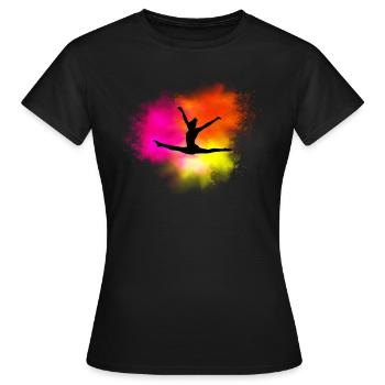 Colorful Gymnastics Gymnastics Motif for the Gymnast - Women's T-Shirt - black - Front - AI Model Female 172 dark (172cm)