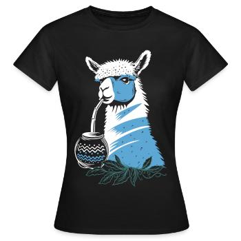 Yerba Mate Alpaka genießt Mate Tee - Frauen T-Shirt - Schwarz - Vorne - AI Model Female 172 dark (172cm)