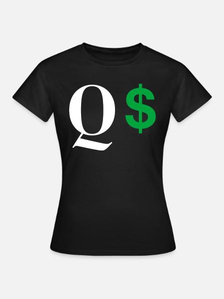 Buchstabe q dollar - Frauen T-Shirt - Schwarz