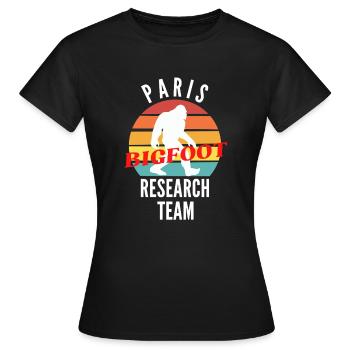 PARIS BIGFOOT RESEARCH TEAM - T-shirt Femme - noir - Devant - AI Model Female 172 dark (172cm)