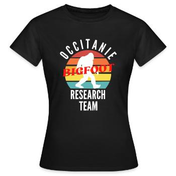 OCCITANIE BIGFOOT RESEARCH - T-shirt Femme - noir - Devant - AI Model Female 172 dark (172cm)