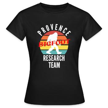 PROVENCE BIGFOOT RESEARCH TEAM - T-shirt Femme - noir - Devant - AI Model Female 172 dark (172cm)