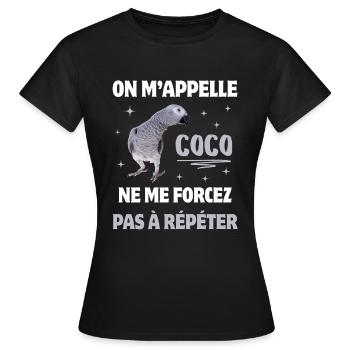 CADEAU SURNOM PERROQUET HUMOUR - T-shirt Femme - noir - Devant - AI Model Female 172 dark (172cm)