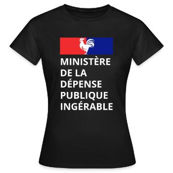 Ministère de la dépense publique ingérable - T-shirt Femme - noir - Devant - AI Model Female 172 dark (172cm)