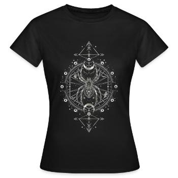 Araignée Mystique Mandala – Ésotérique Halloween - T-shirt Femme - noir - Devant - AI Model Female 172 dark (172cm)