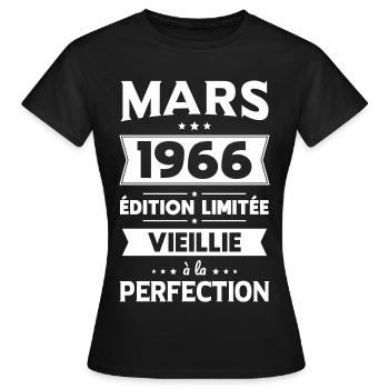 60th Anniversary - March 1966 Perfection - Women's T-Shirt - black - Front - AI Model Female 172 dark (172cm)