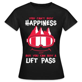 Happiness Skiing - T-shirt Femme - noir - Devant - AI Model Female 172 dark (172cm)