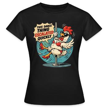 Poulet Danse à la Barre Humour Décalé - Women's T-Shirt - black - Front - AI Model Female 172 dark (172cm)