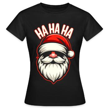 Santa Laugh HAHA Design - T-shirt Femme - noir - Devant - AI Model Female 172 dark (172cm)