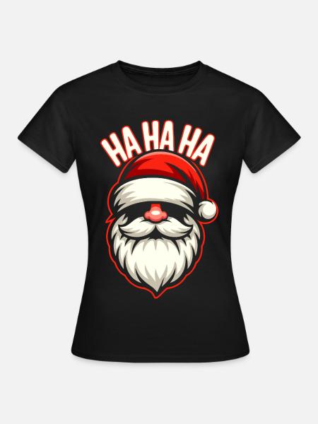 Santa Lachen HAHA Design - Frauen T-Shirt - Schwarz