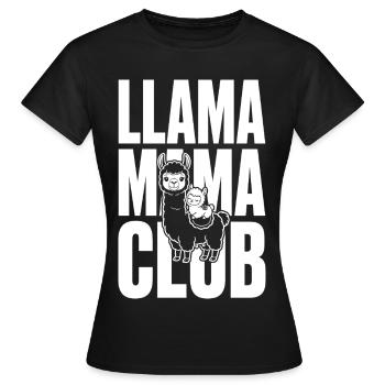 Club Lama Mama avec bébé lama - T-shirt Femme - noir - Devant - AI Model Female 172 dark (172cm)