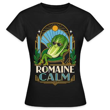 Jeu de mots sur la salade calme roite - T-shirt Femme - noir - Devant - AI Model Female 172 dark (172cm)