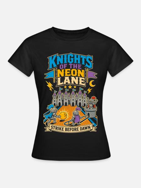 Ritter Bowling Neon Lane - Frauen T-Shirt - Schwarz
