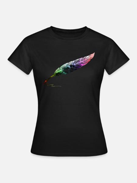 feder - Frauen T-Shirt - Schwarz