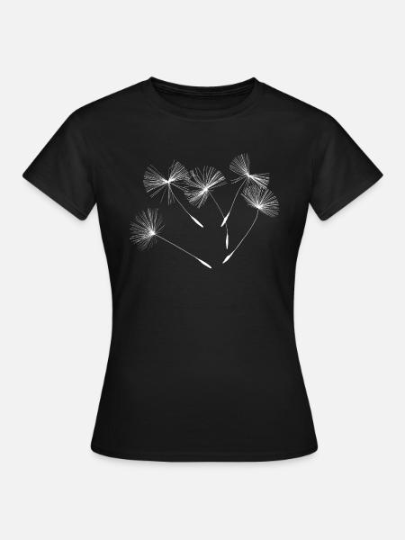 Pusteblumen Löwenzahn Samenkapseln - Frauen T-Shirt - Schwarz