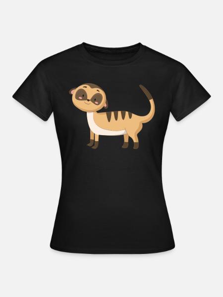 Meerkatze Erdmännchen - Frauen T-Shirt - Schwarz