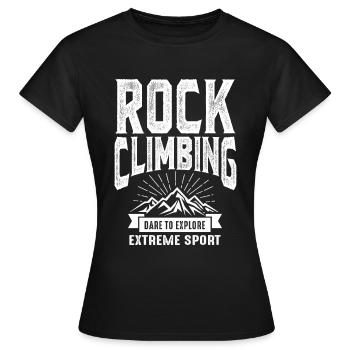 Felsklettern - Frauen T-Shirt - Schwarz - Vorne - AI Model Female 172 dark (172cm)