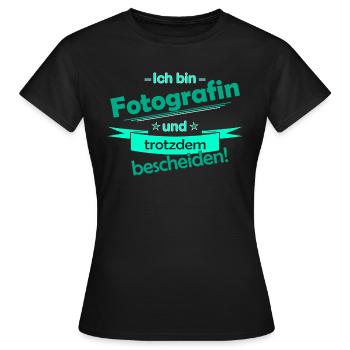 photographe - T-shirt Femme - noir - Devant - AI Model Female 172 dark (172cm)