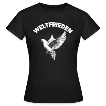 Paix dans le monde / Colombe de la Paix / Peace - T-shirt Femme - noir - Devant - AI Model Female 172 dark (172cm)