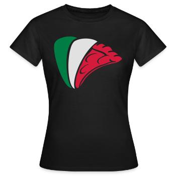 drapeau Italie manger de la pizza salami savoureux - T-shirt Femme - noir - Devant - AI Model Female 172 dark (172cm)