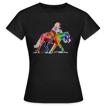 Ranch Riding - Women's T-Shirt - black - Front - AI Model Female 172 dark (172cm)
