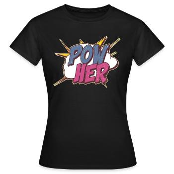Powher Feminism Feminist - Women's T-Shirt - black - Front - AI Model Female 172 dark (172cm)